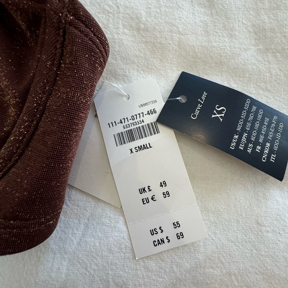 NWT Abercrombie and Fitch curve love tie strap underwire bikini top size small - Picture 4 of 4